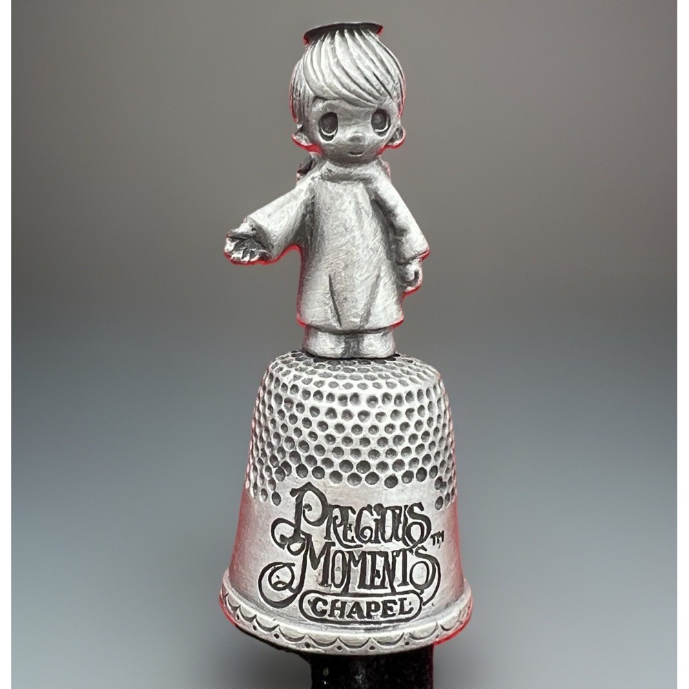 Vintage Thimble‎ Pewter A-Boy angel, Precious Moments
